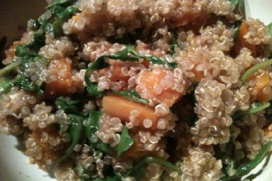 Butternut Squash, Arugula and Goat Cheese Quinoa